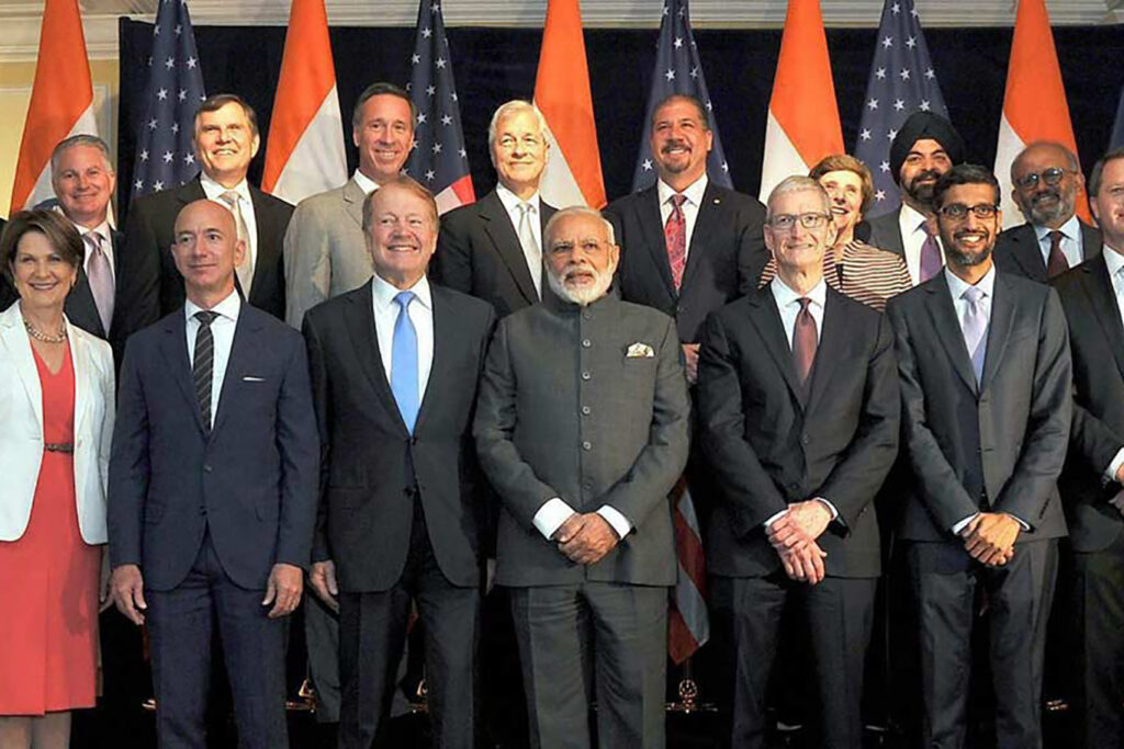 modi with ceos